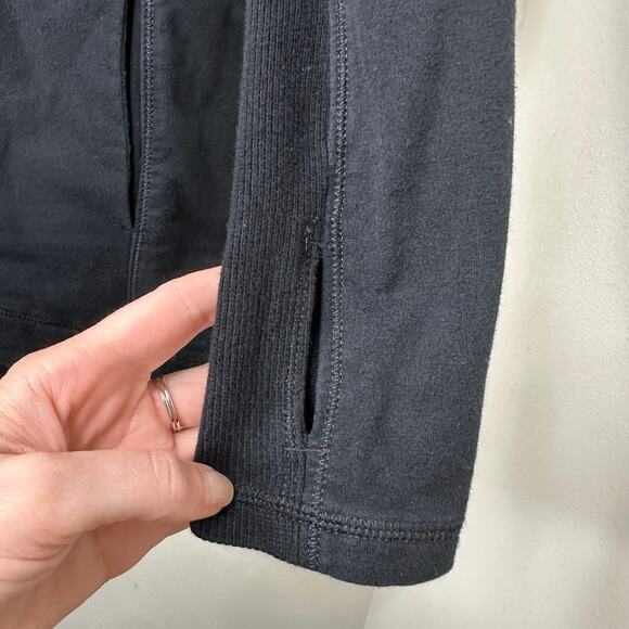 Sz 4 Lululemon Method Wrap Jacket Black Zip Yoga Athleisure Comfy Asymmetrical - Picture 6 of 8